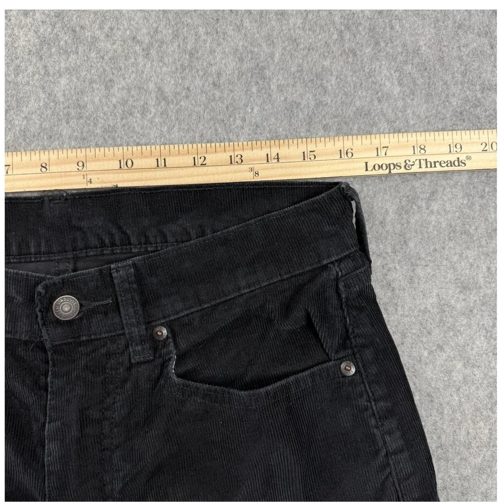 Levi's 505 Corduroy Pants‎ Mens 32x30 Black Straight Fit Casual Red Tab Stretch